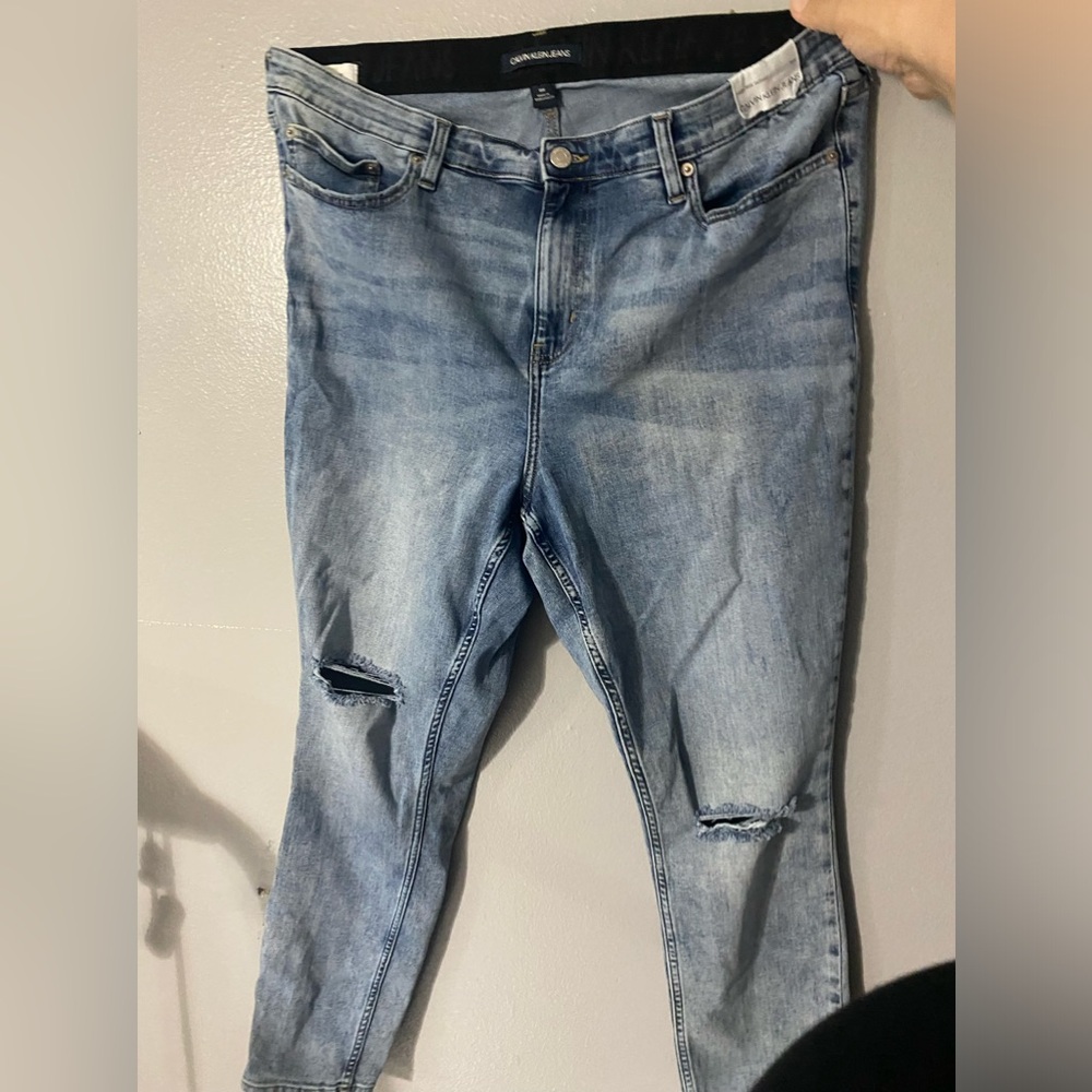 calvin klein repreve jeans high rise skinny 18w
